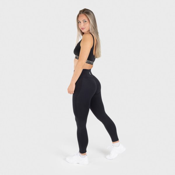 Mesh Stripe Leggings, Black Supply - Image 2